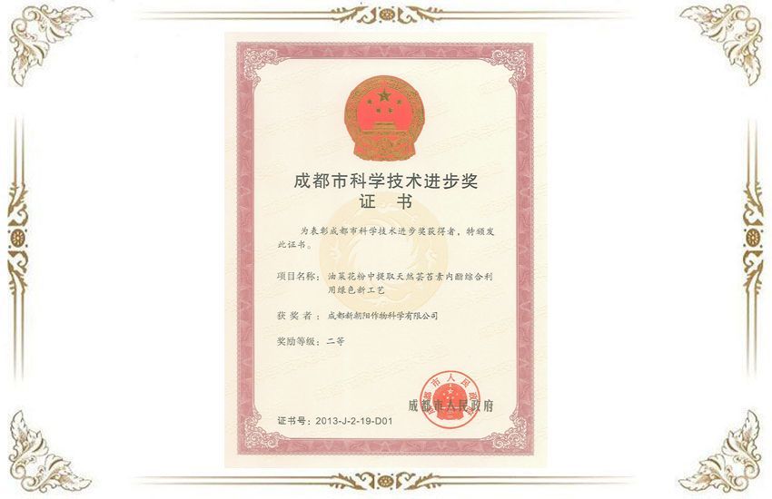 成都市科學技術(shù)進步二等獎